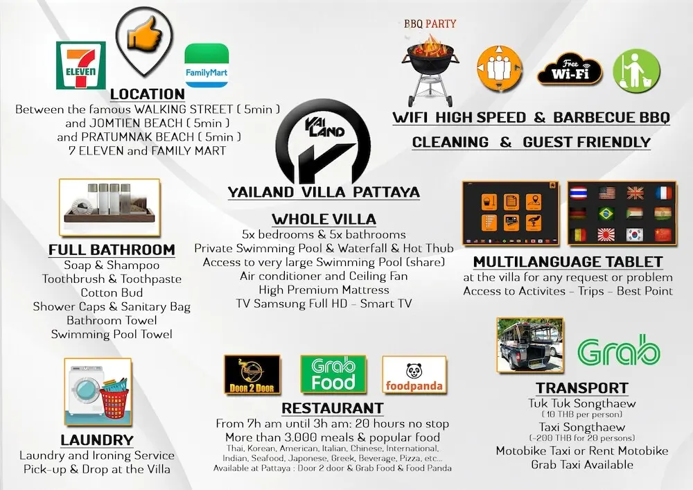 Паттайя: YAILAND Luxury Pool Villa Pattaya Walking Street 5 Bedrooms