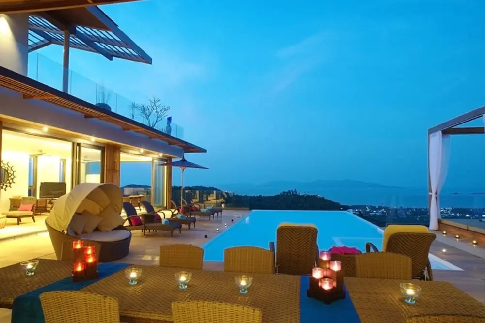 Самуи: 4 Bedroom Sea View Villa Blue overlooking Chaweng