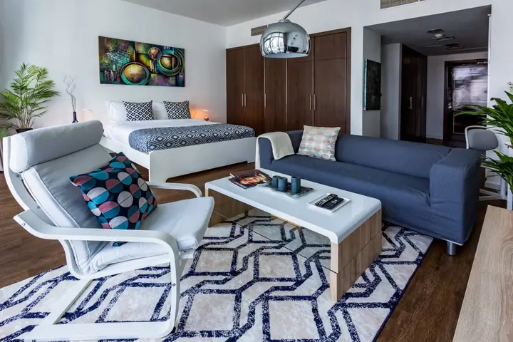Дубай: Bright Studio 5' to Jumeirah Beach&Marina Mall