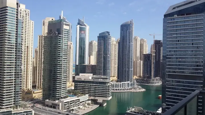 Дубай: Superb place 180 degrees marina sea view