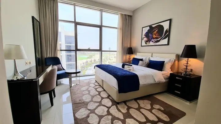 Дубай: Marco Polo - Serene 1 BR APT amidst Golf Course with Gym & Pool