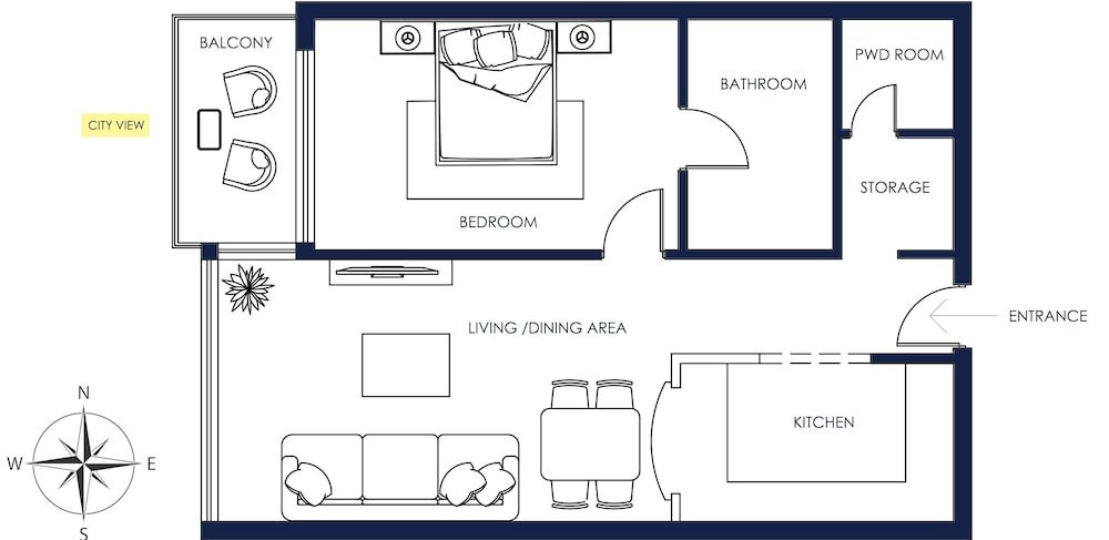 Дубай: 1B-Iris Blue-603 by bnbme homes