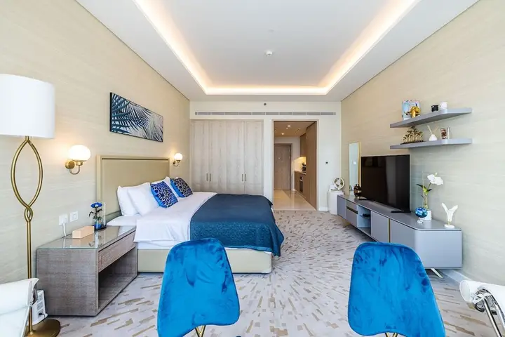 Дубай: Sea Living High Floor 1 Bed Palm Tower