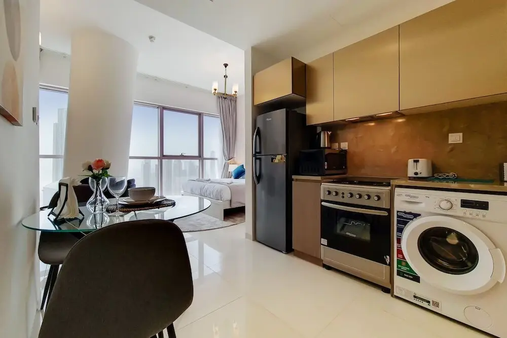 Дубай: GreenFuture - High-Rise Sleek Studio With Panoramic City Views