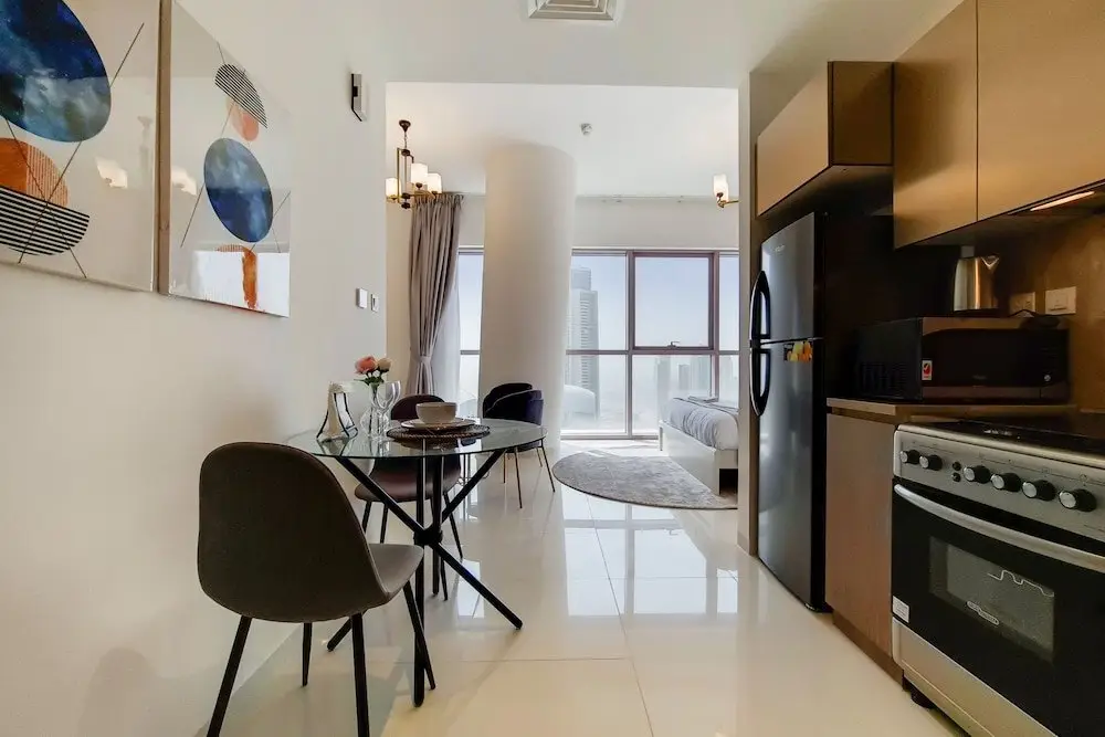 Дубай: GreenFuture - High-Rise Sleek Studio With Panoramic City Views