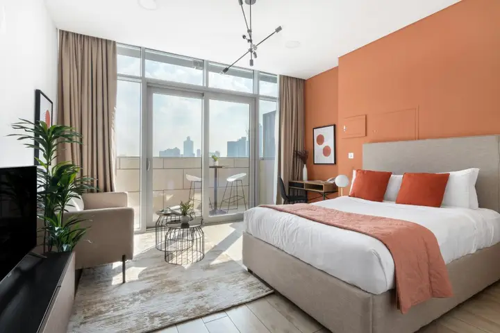 Дубай: Апартаменты Cozy Studio DIFC | Burj Khalifa View from Balcony