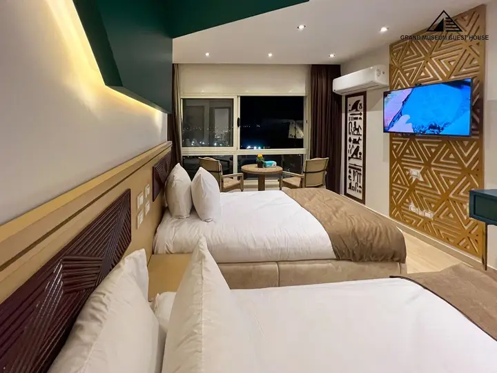 Гиза: Grand Museum Guest House pyramids view