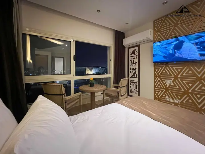 Гиза: Grand Museum Guest House pyramids view