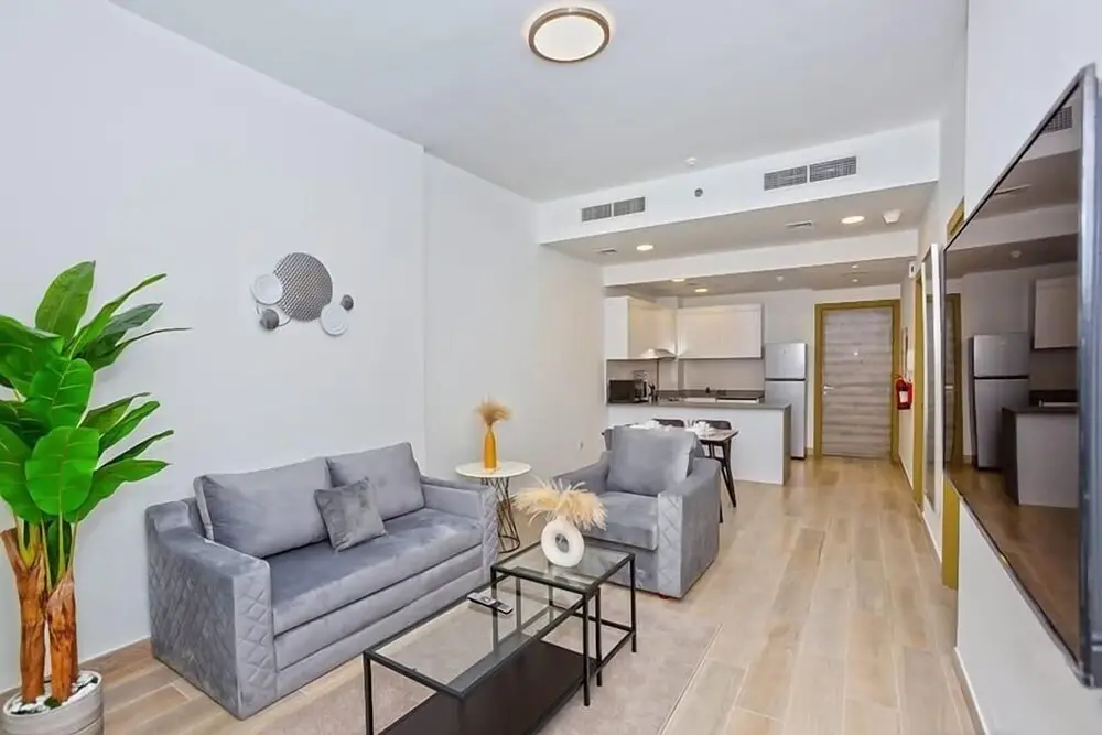 Дубай: Guest and Co - Enchanting Vistas From This Fancy Apartment in JVC