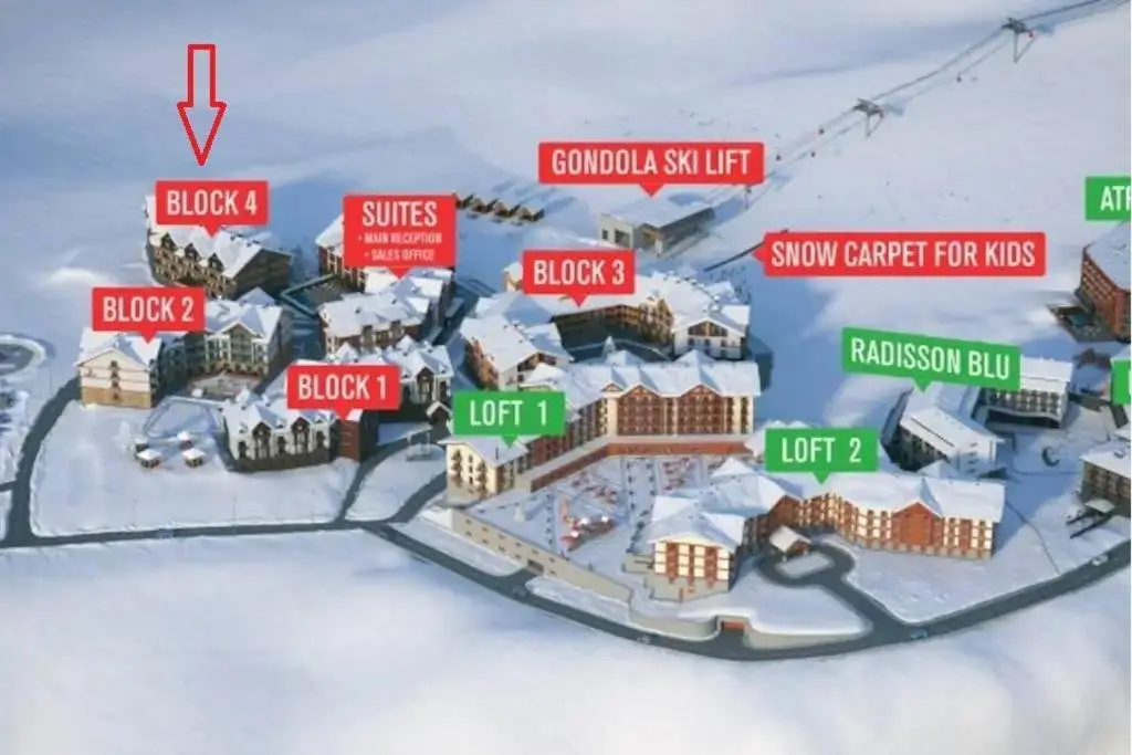 Гудаури: New Gudauri Block 4, Gondola apartment