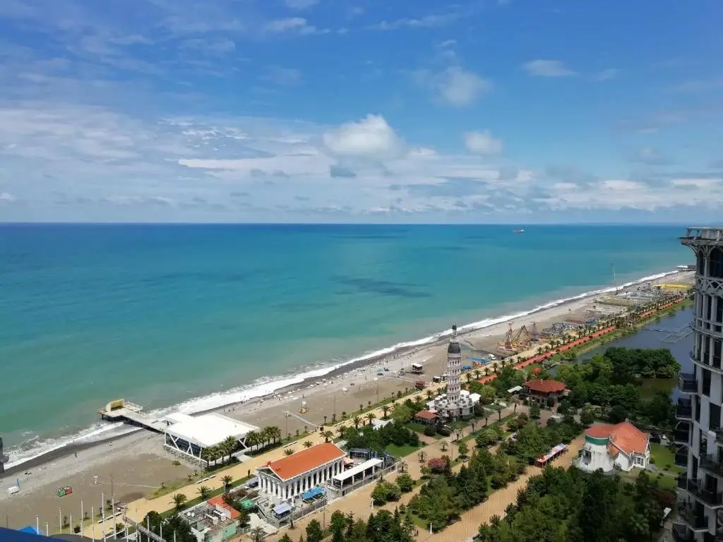 Батуми: Sea to sky beachfront studio apartment with stunning sea views in Batumi