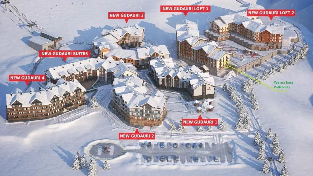 Гудаури: Mountain View 1BR Apartment 101 - Loft 1