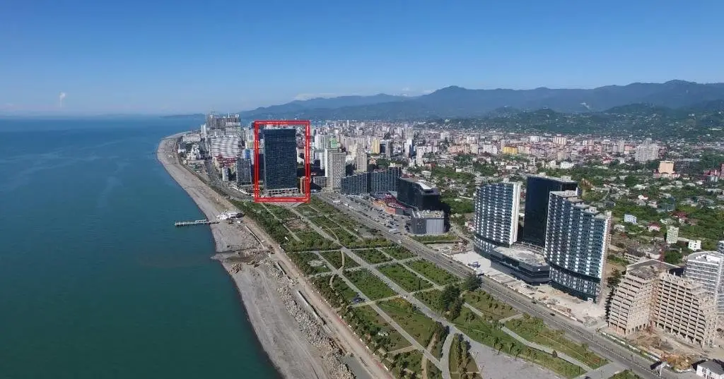Батуми: Apartment Orbi Beach Tower on the seafront, view of the sea