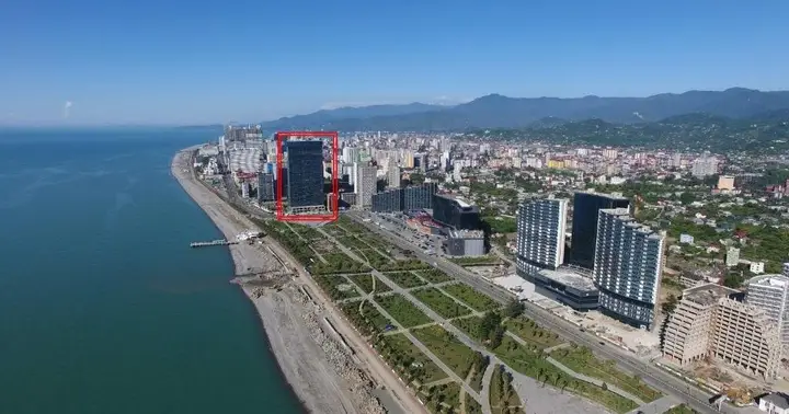 Батуми: Apartment Orbi Beach Tower on the seafront, view of the sea