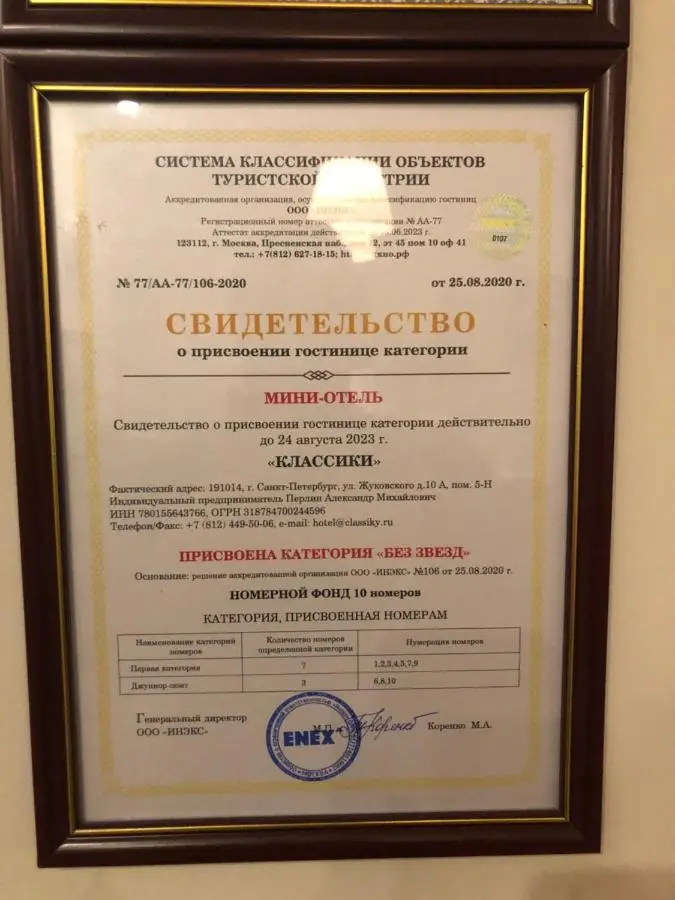 Санкт-Петербург: Отель Классики