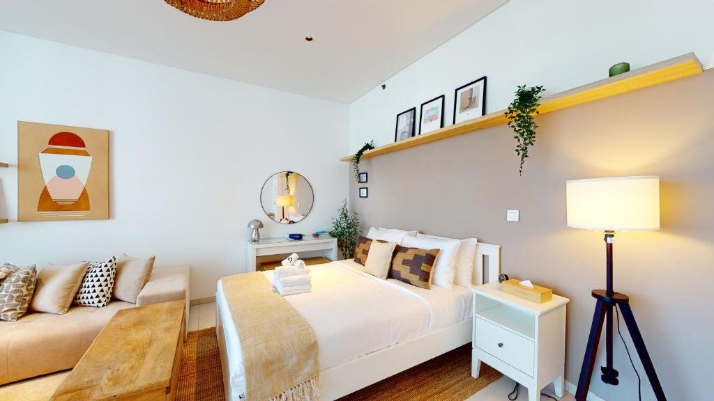 Дубай: Stylish Studio with Burj Khalifa View
