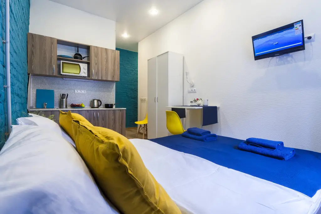 Санкт-Петербург: Апартаменты MyRoom у Авроры с кроватью King-size с бесконтактным заездом