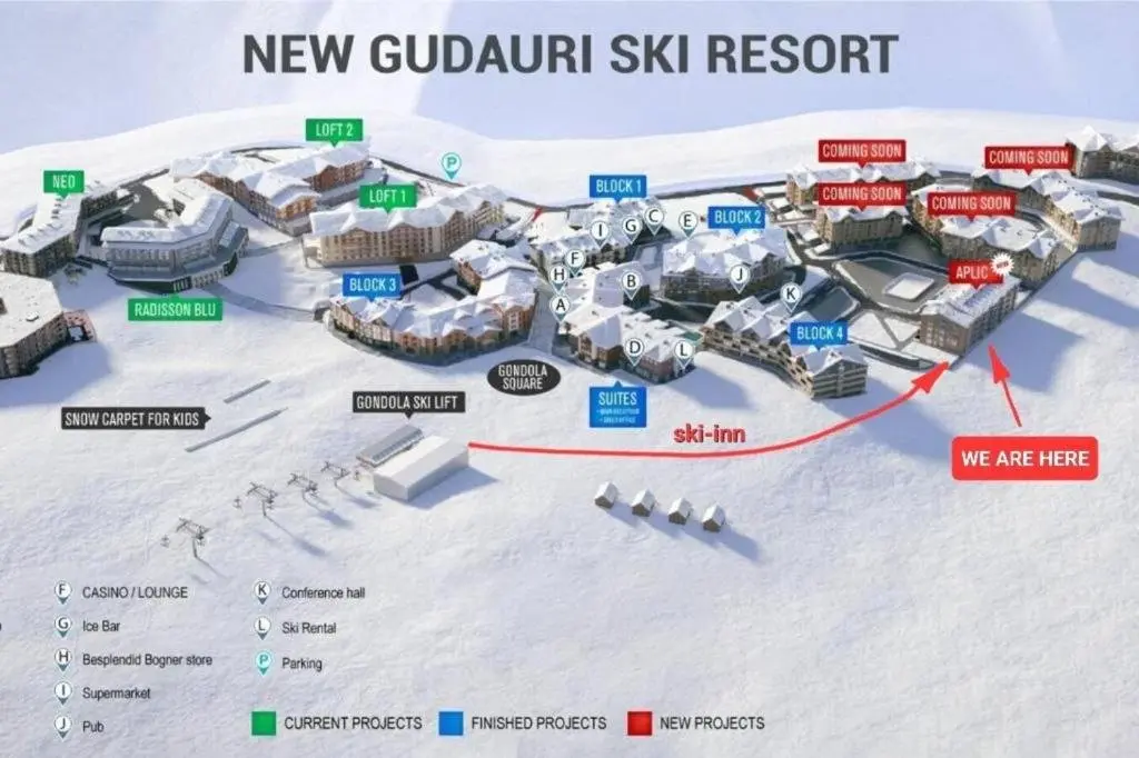 Гудаури: 2-bedroom apartment with mountain view in New Gudauri