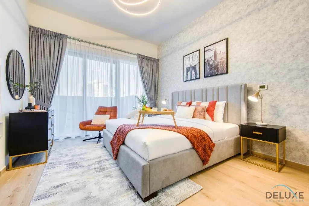 Дубай: Charming Studio at Azizi Aura Residences Downtown Jebel Ali by Deluxe Holiday Homes