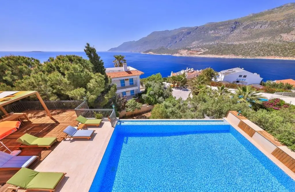 Каш: Kaş, deniz manzaralı, 6 kişilik villa