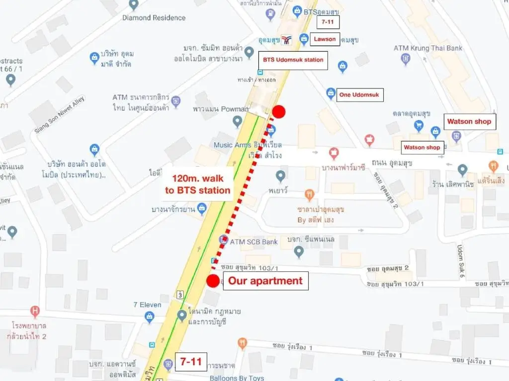 Бангкок: U2 Large 2 Bedrooms 100m to BTS station