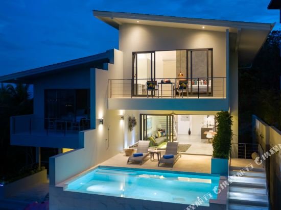 Самуи: 6-Bed Twin Villa - Sea-View, 2 Private Pools near Bangrak Beach