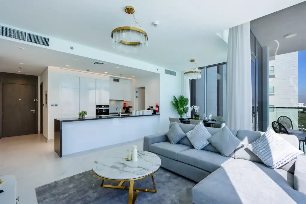 Дубай: Апартаменты Panoramic 2BR with Lagoon view at District One