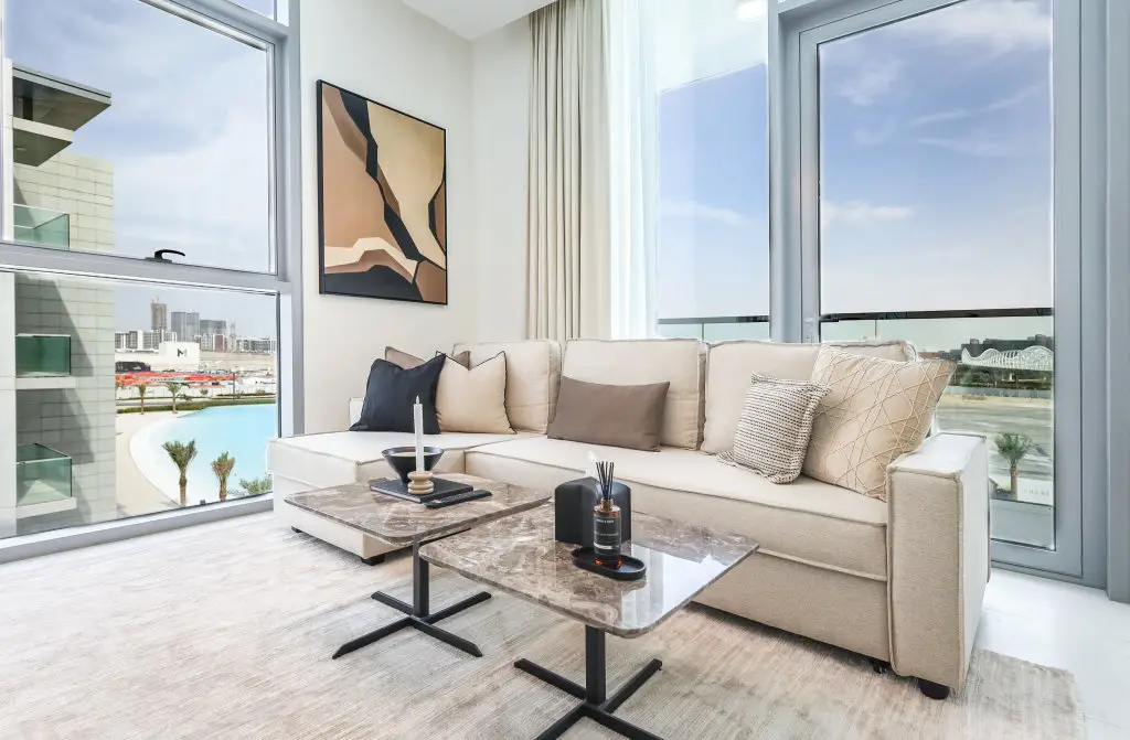 Дубай: Apartments Elite LUX Holiday Homes - Lagoon View 1BR Luxury Oasis in MBR Dubai