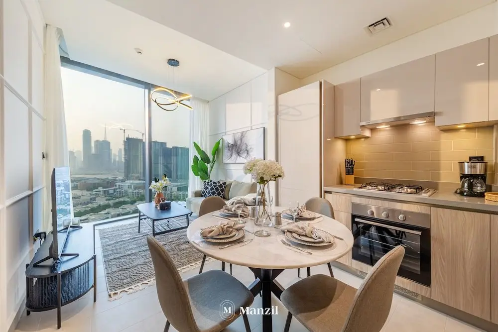Дубай: Manzil - Sleek 1BR nr Downtown w Burj views