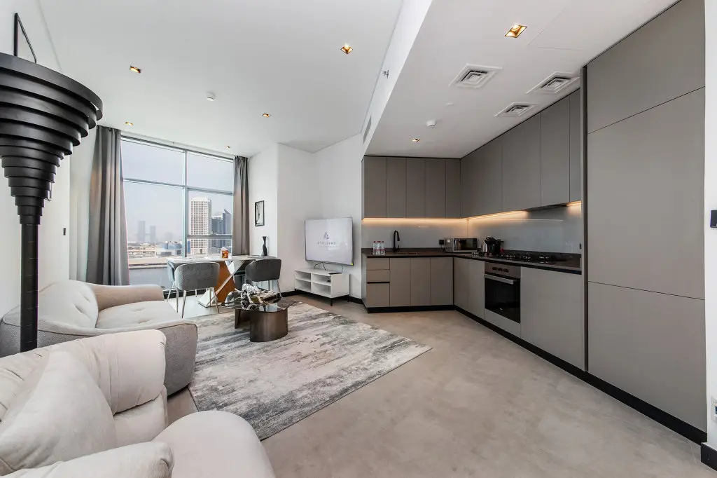 Дубай: Апартаменты Luxe Waterfront 2BR with Canal & Burj Khalifa view