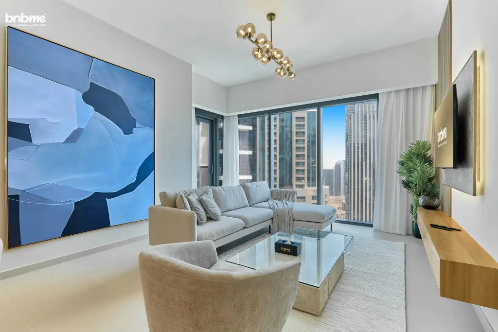 Дубай: Апартаенты Bnbmehomes | Modern 2BR Treasure nr Dubai Fountain - 3302