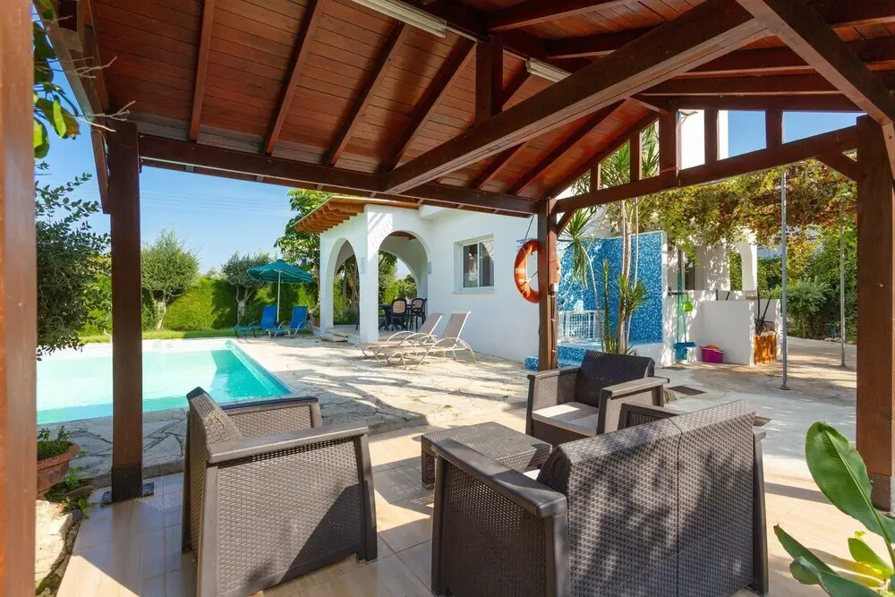 Полис Хрисохус: Sun Beach Villa Tria Large Private Pool Walk to Beach A C Wifi Car Not Required - 2282