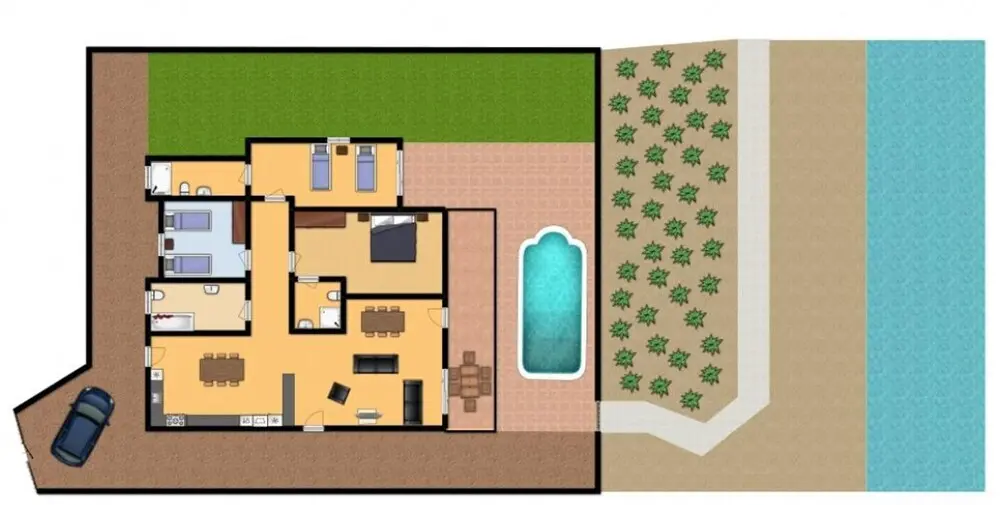 Друшиа: Achilles Beach Villa Thio Large Private Pool Walk to Beach Sea Views A C Wifi Car Not Required - 2110