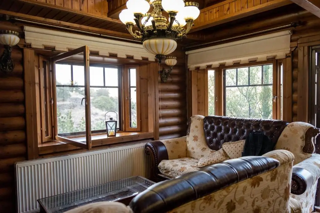 Какопетрия: *2 Bdr Log House /Mountains/Queen Bed/Fireplace