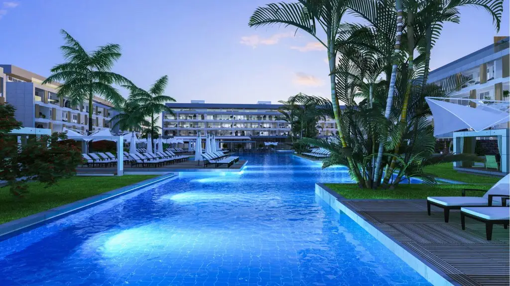 Трикомо (Искеле): Апартаменты Courtyard Long Beach, Северный Кипр, бассейн, терраса, 500м от моря