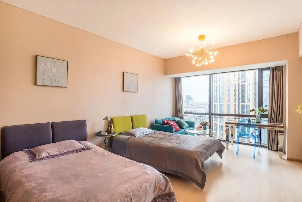 Циндао: Qingdao Lejiaxuan Yuexi Apartment Hongkong Central Rd The MIXC Branch
