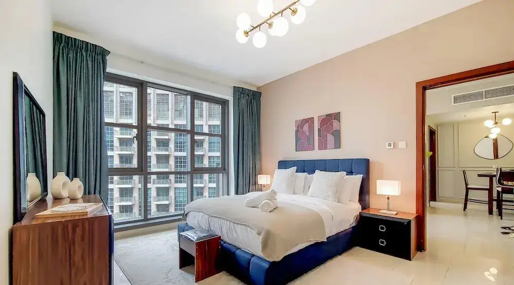 Дубай: Manzil -Cozy 1BR Apt w/ Downtown Skyline Burj View