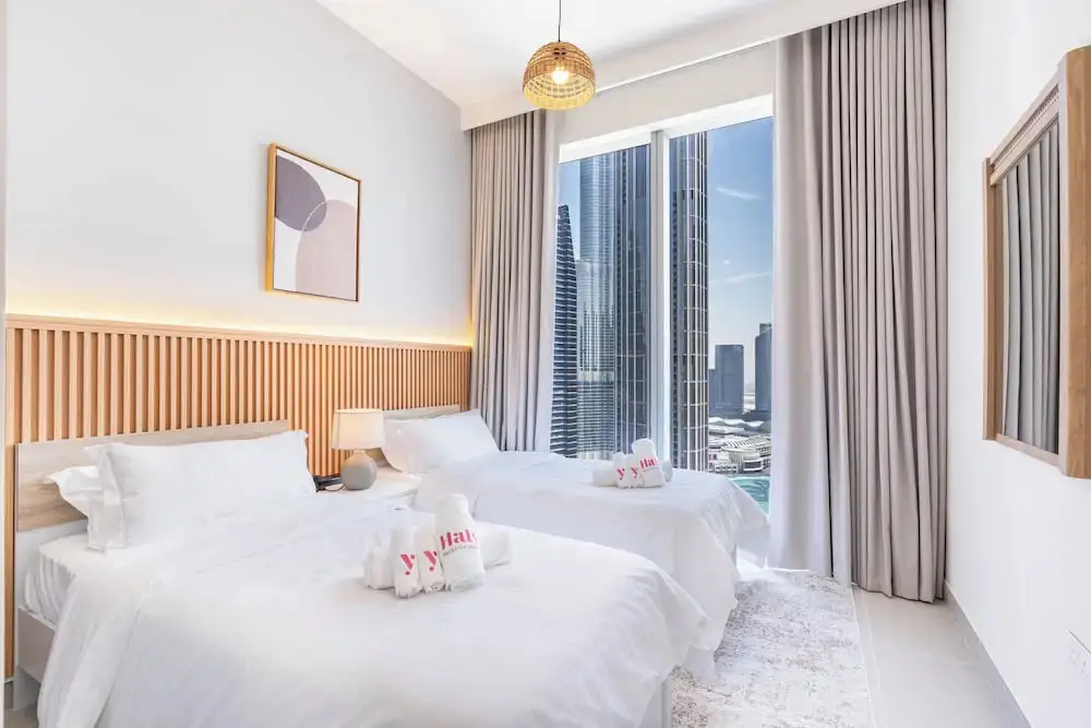 Дубай: Lux 3BHK Burj Khalifa & fountain view