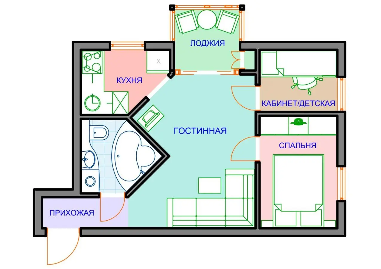 Сочи: Apartment on Chaikovsky 25