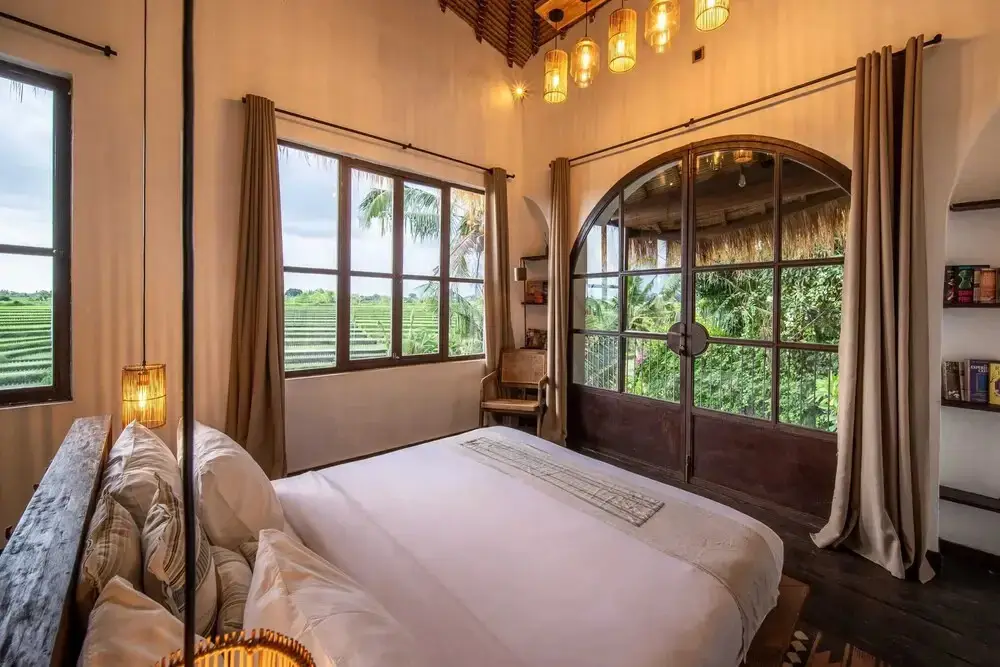 Чангу: Tropical Private Villa, 3 BR, Canggu Ricefield View