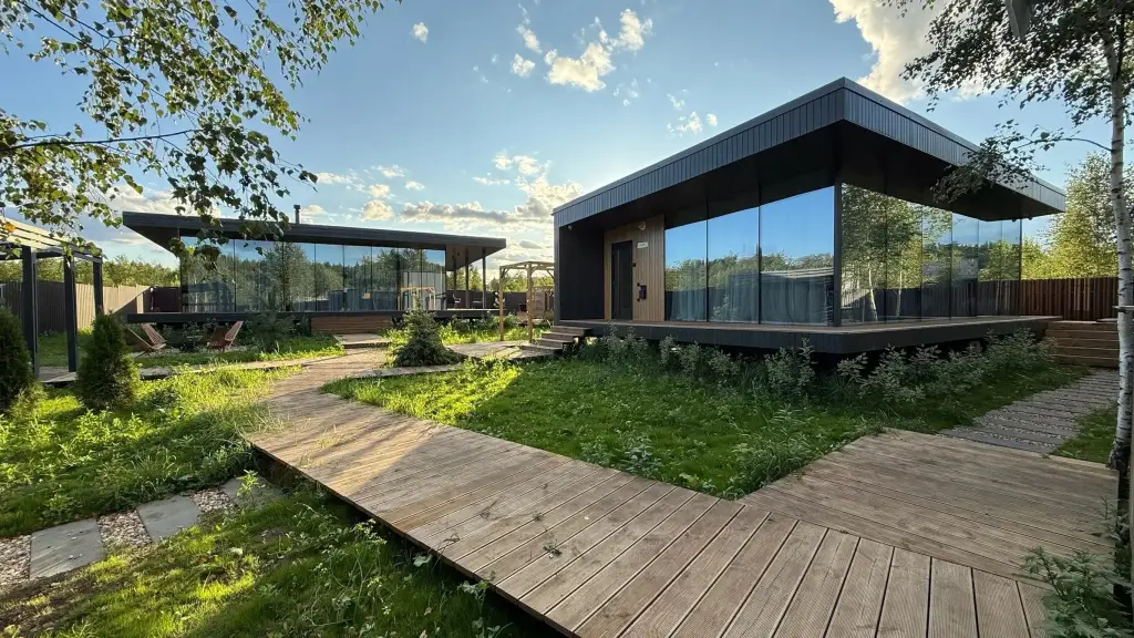 Частный дом Панорамный у реки с сауной, чаном и камином — фото 1