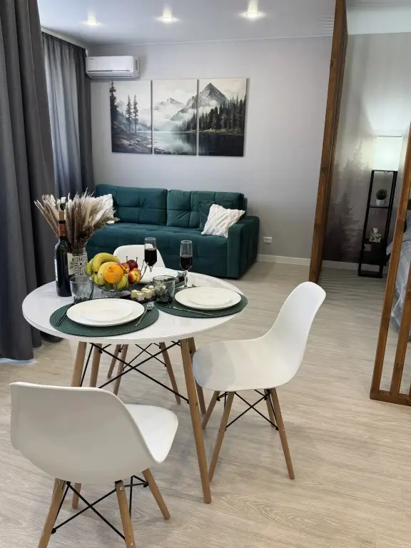 Ульяновск: Квартира Новая Студия 43 м² с Видом на Город 2 Кровати
