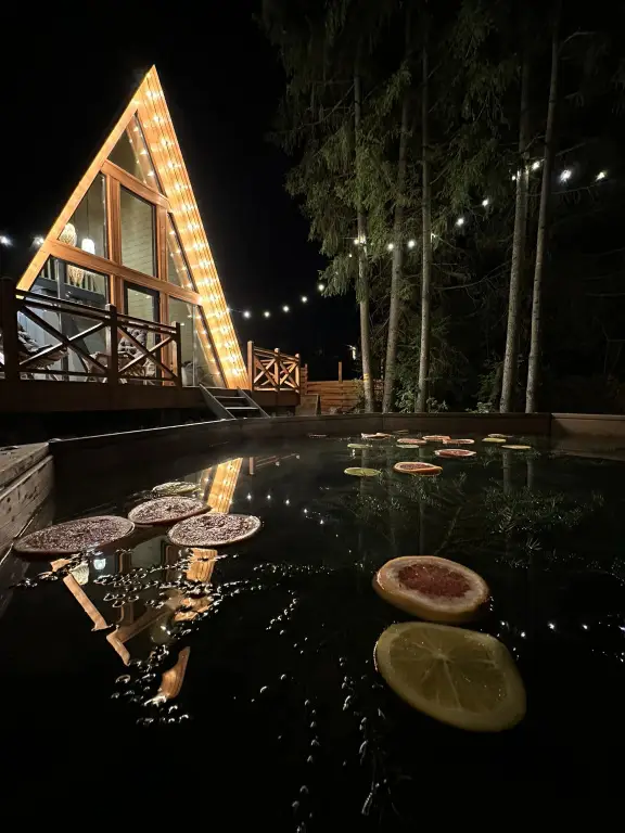 Хлыбы: Частный дом A-frame Чан под Открытым Небом Баня Лес 55 км от МКАД