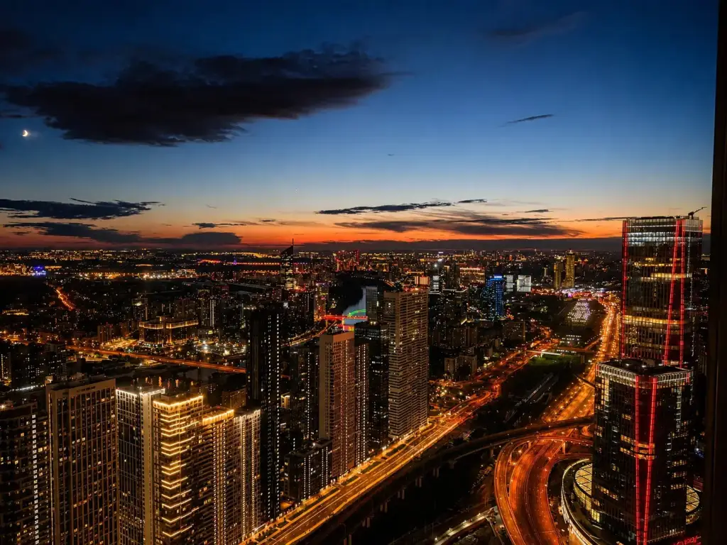 Москва: Апартаменты Sky City Moscow Джакузи у окна на 55 этаже с подсветкой и музыкой Закатная сторона Редкий вид на Парк победы и город