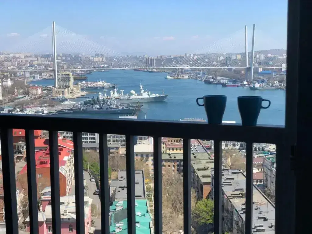 Владивосток: Апартаменты Central Point Панорамный балкон