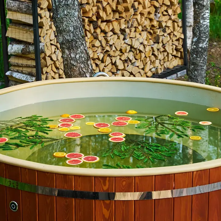Красный Огорок: Частный дом Домик в Cоснах с сауной и банным чаном (Lato-65 Sauna)