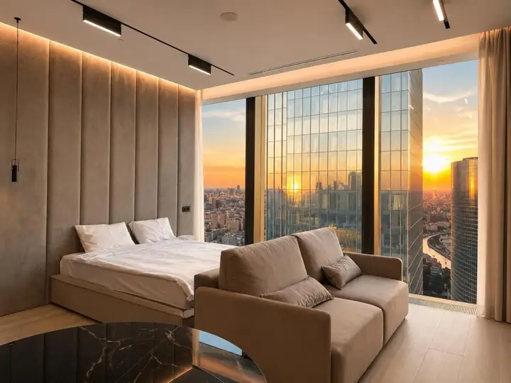 Москва: Апартаменты Москва Сити AV Select 57 этаж с красивым видом, подсветкой и колонкой