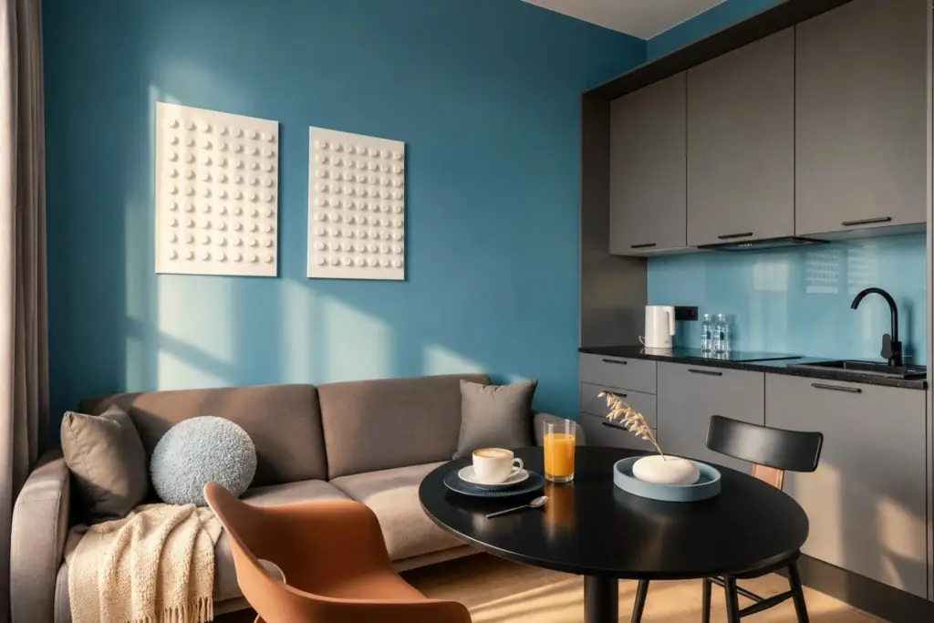 Москва: Апартаменты Comfort Life на первой линии Москвы-реки Панорамный вид на сталинские высотки и огни города